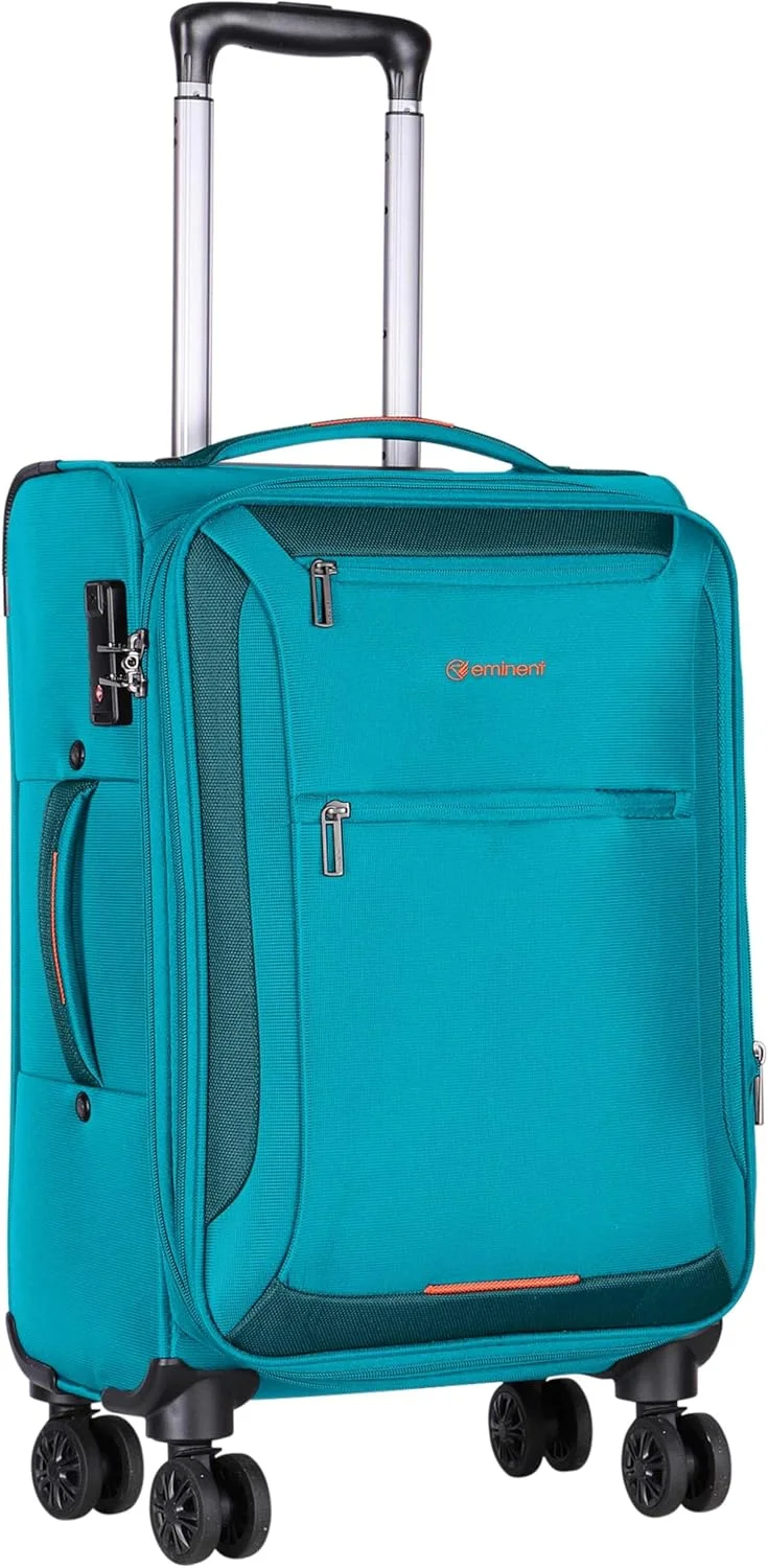 چمدان چرخدار نرم و سبک ایمیننت، پلی استر، قابل افزایش حجم، چهار چرخ دوبل گردان با قفل TSA، مدل E751SZ (سایز کابین 20 اینچ، سبز)