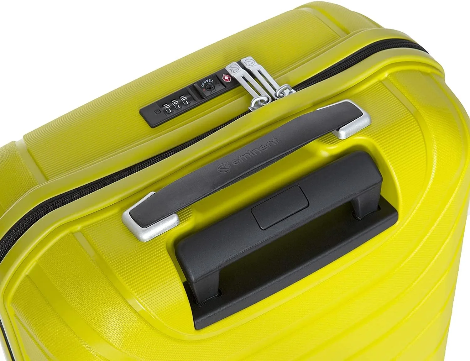 چمدان عالی ایمیننت، چمدان سخت پوسته با کیفیت بالا، پلی پروپیلن سبک وزن، چرخ های دوبل بی صدا، قفل TSA مدل B0011 (سایز کابین 20 اینچ، سبز مایل به زرد)