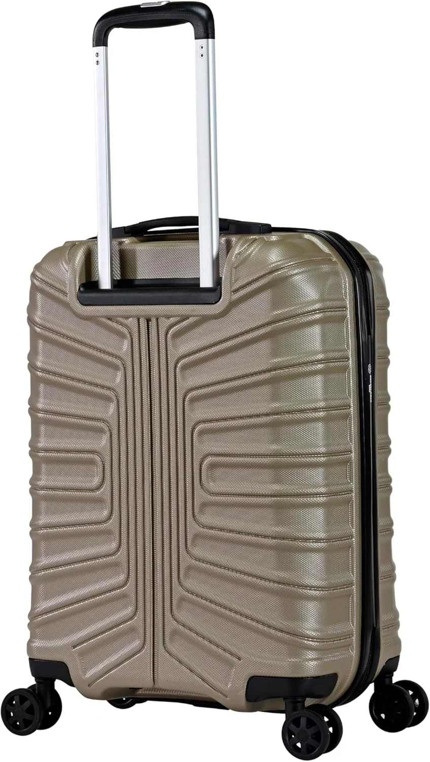 چمدان سخت پوسته امیننت، چرخ دار فوق سبک با قفل ترکیبی مورد تایید TSA و 4 چرخ دوبل 360 درجه بی صدا، KK30 (سایز کابین 20 اینچ، طلایی شامپاینی)