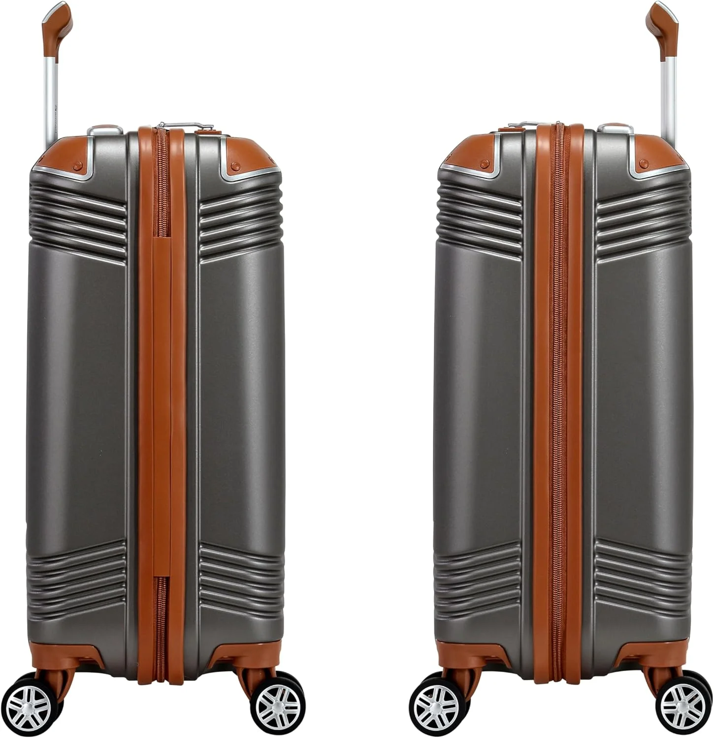 چمدان چرخدار سخت ایمیننت ماکرولون با قفل ترکیبی مورد تایید TSA و 4 چرخ دوبل 360 درجه بی صدا، KK10 (سایز کابین 20 اینچ، خاکستری طلایی)