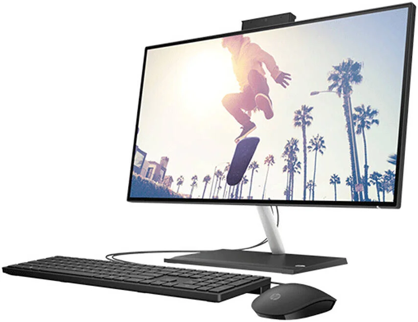 کامپیوتر رومیزی همه کاره HP مدل 24-cb1018nh، صفحه نمایش لمسی 23.8 اینچی FHD IPS، پردازنده Intel Core i5-1235U، رم 8 گیگابایتی، حافظه SSD 512 گیگابایتی، گرافیک Intel UHD، ماوس و کیبورد سیمی HP 225، FreeDOS، مشکی | 6V338EA#BH5