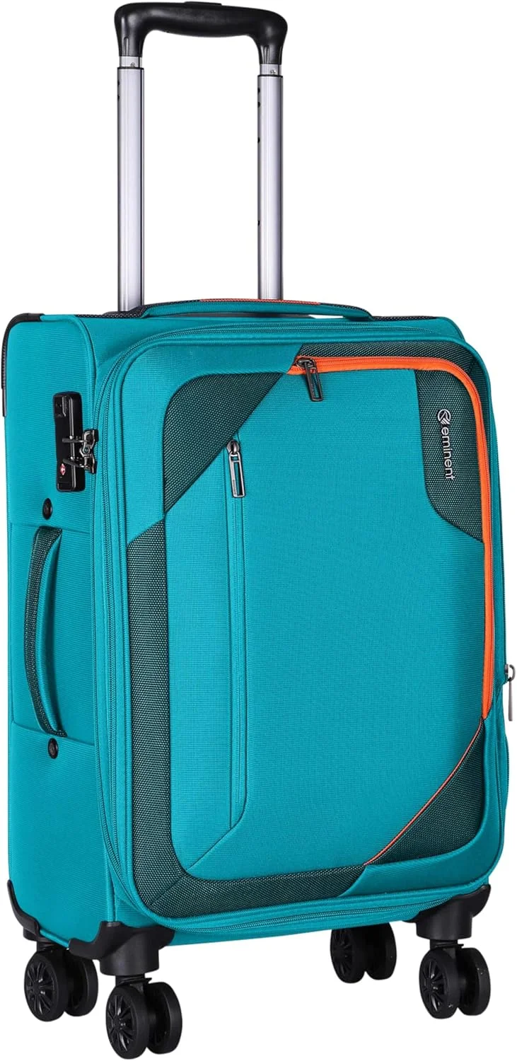 چمدان چرخ‌دار نرم پلی‌استر قابل گسترش یونی‌سکس ایمیننت با 4 چرخ دوبل گردان و قفل TSA و زیپ ایمن، E765SZ (سایز کابین 20 اینچ، سبز)