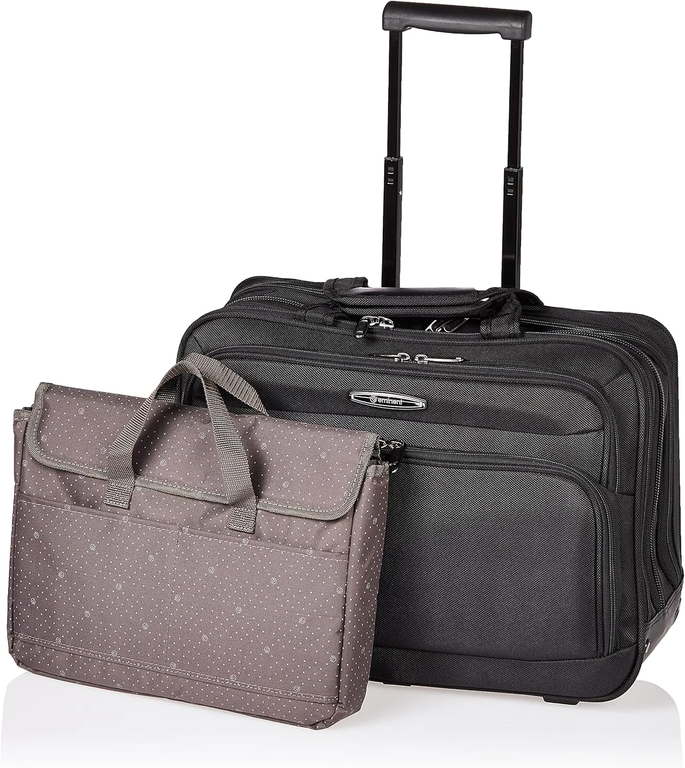 کیف خلبانی چرخ دار ایمیننت سایز 17 اینچ با زیپ و دو چرخ (رنگ مشکی)