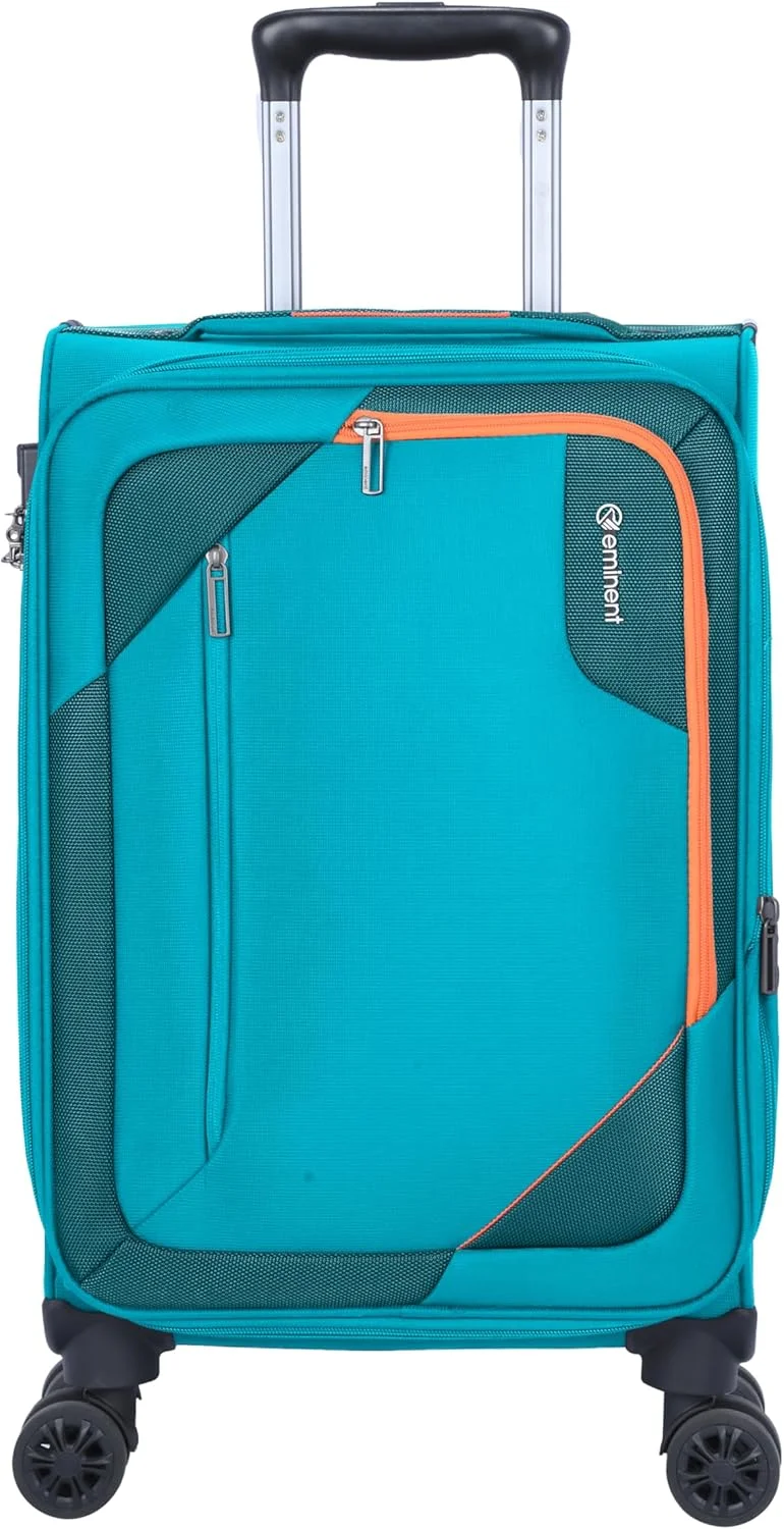 چمدان چرخ‌دار نرم پلی‌استر قابل گسترش یونی‌سکس ایمیننت با 4 چرخ دوبل گردان و قفل TSA و زیپ ایمن، E765SZ (سایز کابین 20 اینچ، سبز)