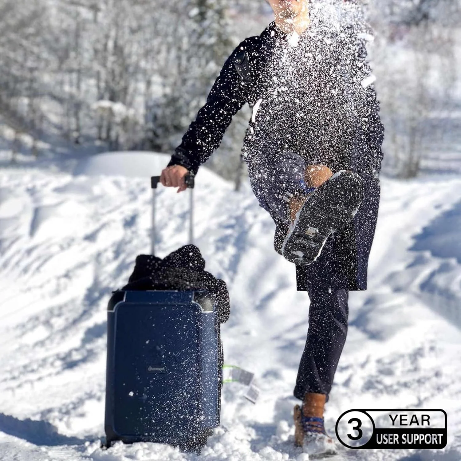 چمدان چرخ دار سایز کابین 20 اینچی مناسب برای آقایان و بانوان – B0002 | چمدان سخت از جنس پلی پروپیلن با 4 چرخ دوبل اسکیت (سایز کابین 20 اینچ، بنفش)