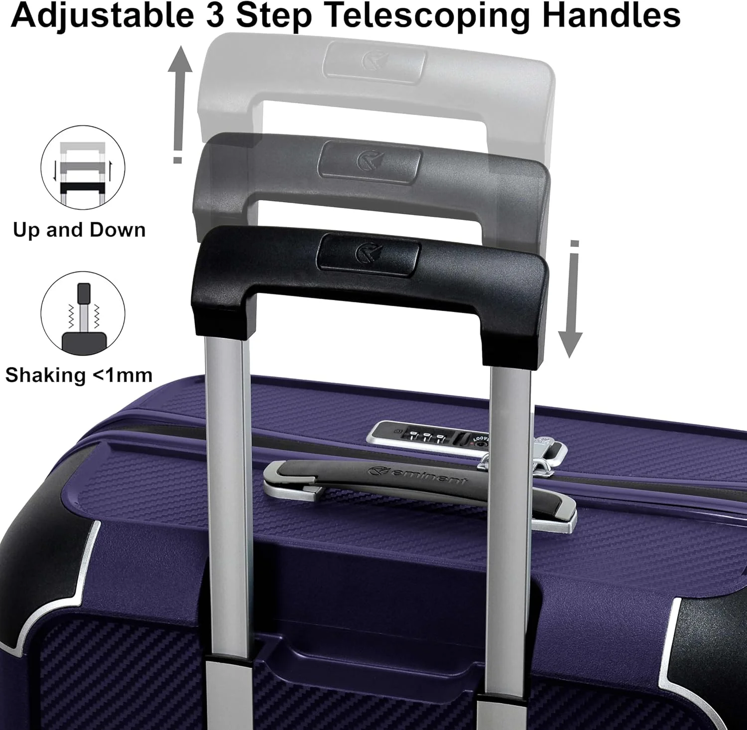 چمدان چرخ دار سایز کابین 20 اینچی مناسب برای آقایان و بانوان – B0002 | چمدان سخت از جنس پلی پروپیلن با 4 چرخ دوبل اسکیت (سایز کابین 20 اینچ، بنفش)