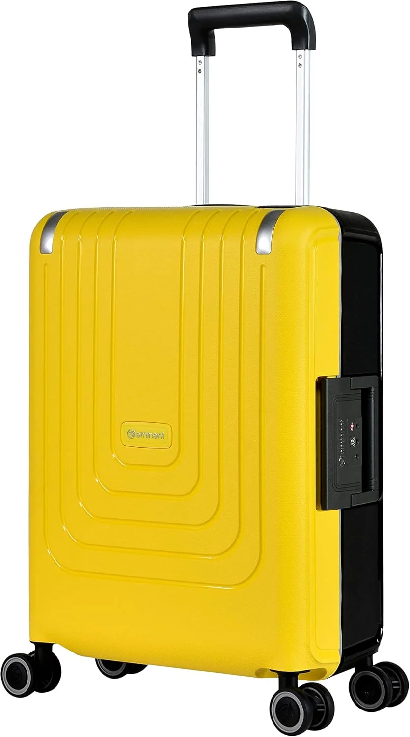 چمدان کابین سایز 20 اینچ ایمیننت - ست کیف های سخت پلی پروپیلن با 4 چرخ دوبل گردان و قفل TSA (سایز کابین 20 اینچ، زرد مشکی)