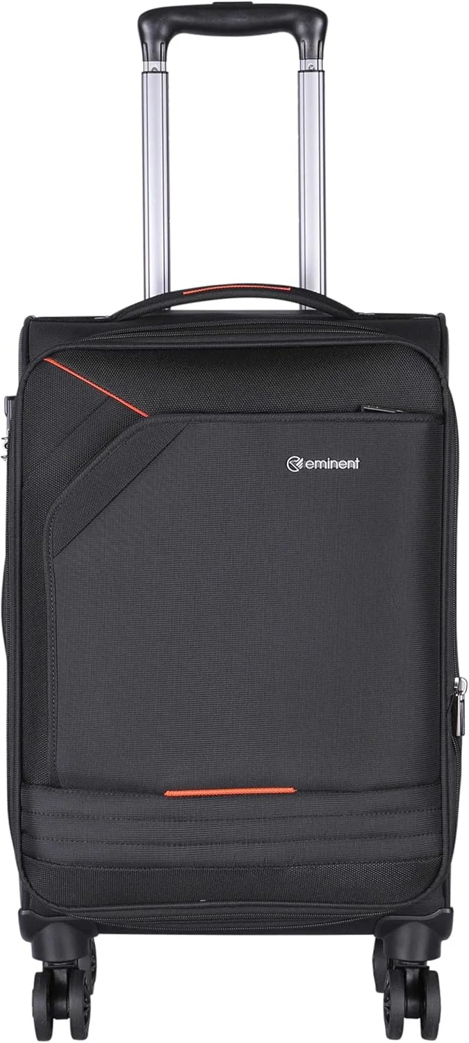 چمدان چرخدار نرم و سبک وزن یونی‌سکس ایمیننت، قابل افزایش حجم، دارای 4 چرخ دوبل گردان، زیپ ایمن، مدل E777SZ (سایز کابین 20 اینچ، مشکی)