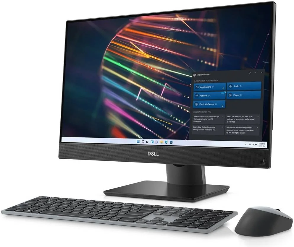 کامپیوتر رومیزی آل این وان Dell OptiPlex 7400، صفحه نمایش لمسی 23.8 اینچی FHD، پردازنده Intel Core i7-13700، رم 8 گیگابایتی، حافظه SSD 512 گیگابایتی، قابلیت تنظیم ارتفاع، کیبورد سیمی عربی + ماوس اپتیکال، Windows 11 Pro، مشکی | OptiPlex 7400
