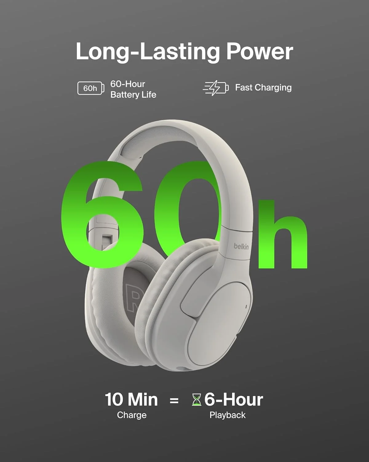 هدفون بلوتوثی دور گوشی Belkin SoundForm Surround، هدفون حذف نویز محیطی، بی سیم با 60 ساعت پخش و کاپ های نرم گوشی برای آیفون، گلکسی، آیپد، مسافرت، خانه یا دفتر - رنگ ماسه ای هدفون بلوتوثی دور گوشی Belkin SoundForm Surround، هدفون حذف نویز محیطی، بی سیم با 60 ساعت پخش و کاپ های نرم گوشی برای آیفون، گلکسی، آیپد، مسافرت، خانه یا دفتر - رنگ ماسه ای