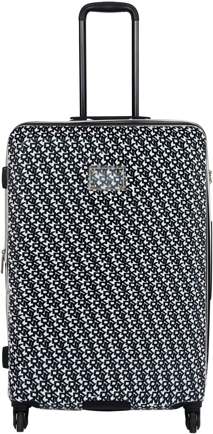 چمدان چرخشی سبک وزن DKNY SIGNATURE HS با قفل TSA (سفید/مشکی، سایز 28 اینچ)