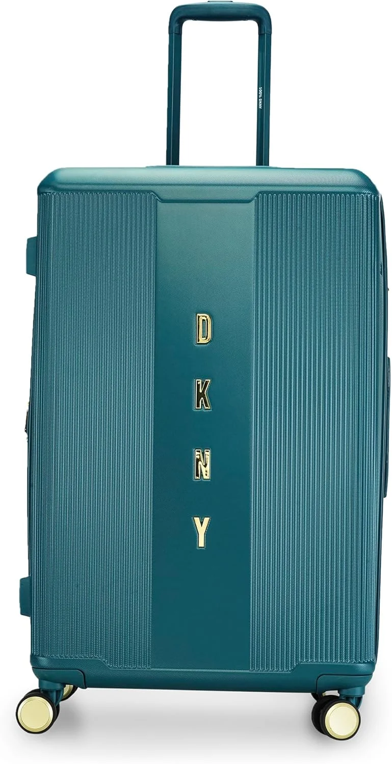 چمدان چرخدار سخت DKNY CENTER STAGE، ABS فوق سبک، 4 چرخ دوبل با قفل TSA (کاجی، بزرگ)