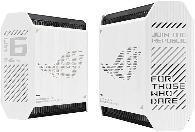 روتر گیمینگ مش وای فای 6 سه بانده ایسوس ROG Rapture GT6، پوشش تا 538 متر مربع، سرعت تا 4804 مگابیت بر ثانیه، پورت 2.5 گیگابیتی، شتاب دهنده سه سطحی بازی، UNII 4، سفید | 90IG07F0-MU9A40 - تصویر 2