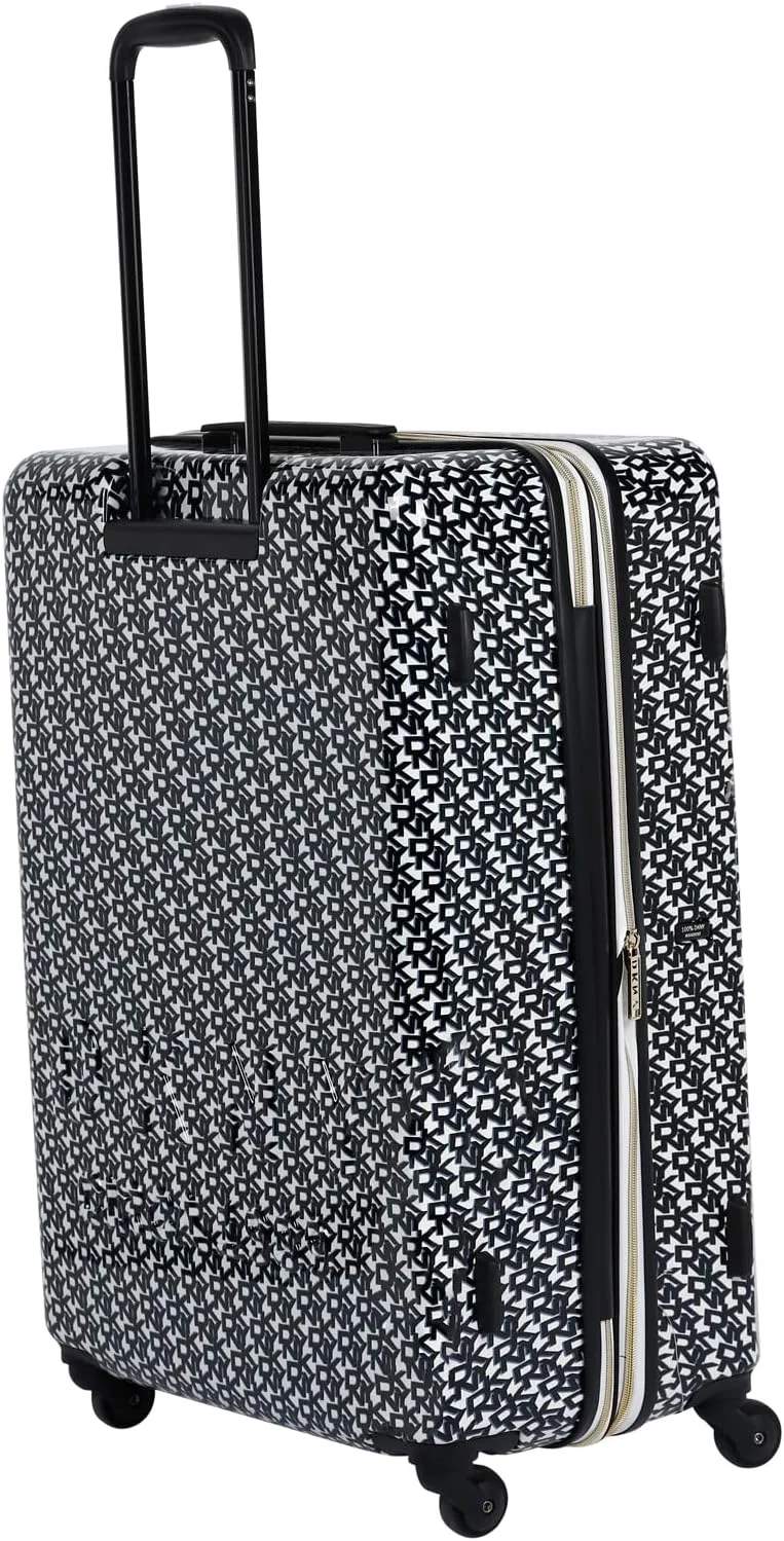 چمدان چرخشی سبک وزن DKNY SIGNATURE HS با قفل TSA (سفید/مشکی، سایز 28 اینچ)