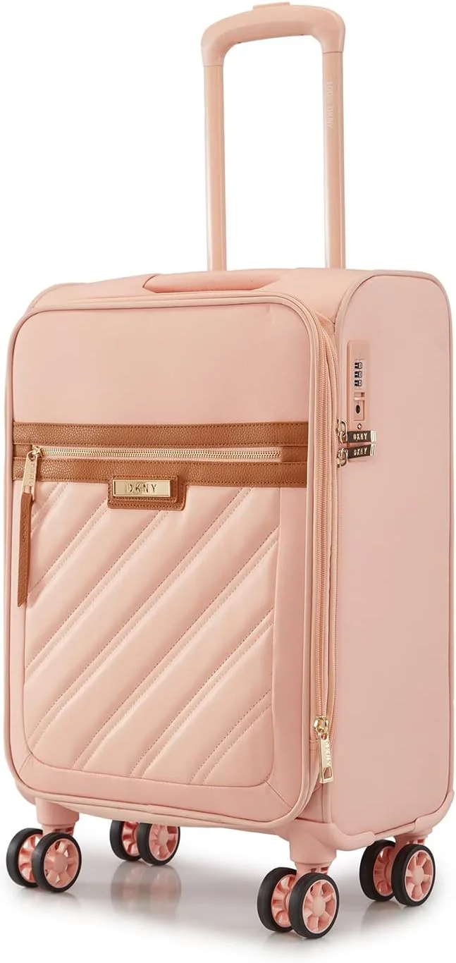 چمدان چرخ‌دار سبک وزن DKNY SWEET DREAMS، یک تکه، با قفل TSA (شکوفه هلو، سایز 20 اینچ)