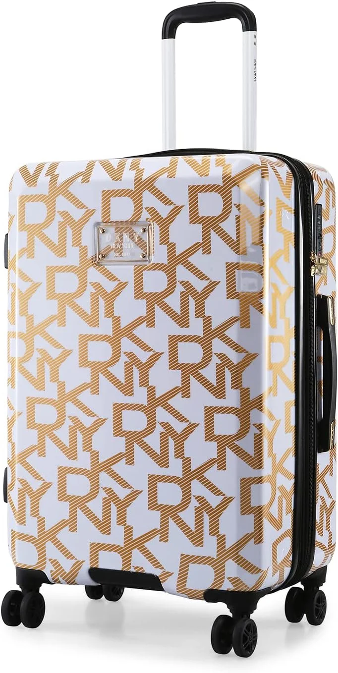 چمدان چرخدار سخت DKNY Deco Signature با رنگ سفید و طلایی و جنس ABS/PC (سفید/طلایی، سایز 24 اینچ) چمدان چرخدار سخت DKNY Deco Signature با رنگ سفید و طلایی و جنس ABS/PC (سفید/طلایی، سایز 24 اینچ)