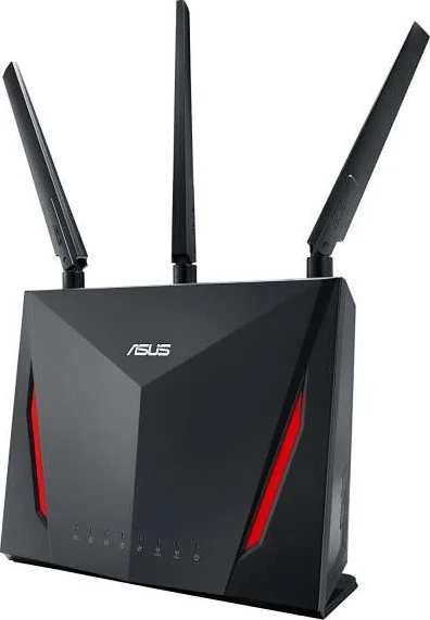 ASUS RT-AC86U AC2900 Dual Band Wireless Router, With MU-MIMO, 4-Port Gigabit LAN, 1.8 GHz Dual-Core Processor, USB 3.1 Gen1 and AiProtection, Black | 90IG0401-BU9000