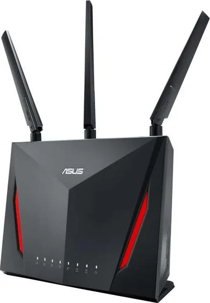ASUS RT-AC86U AC2900 Dual Band Wireless Router, With MU-MIMO, 4-Port Gigabit LAN, 1.8 GHz Dual-Core Processor, USB 3.1 Gen1 and AiProtection, Black | 90IG0401-BU9000 ASUS RT-AC86U AC2900 Dual Band Wireless Router, With MU-MIMO, 4-Port Gigabit LAN, 1.8 GHz Dual-Core Processor, USB 3.1 Gen1 and AiProtection, Black | 90IG0401-BU9000