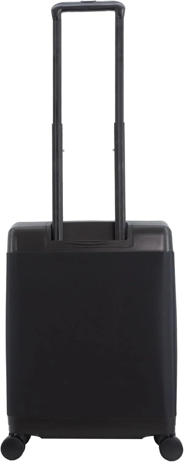 چمدان کابین کوچک دیسکاوری موشن PP و پلی استر مشکی، چمدان بادوام، سبک و نشکن، 4 چرخ دوبل با قفل ترکیبی ترولی (سایز 20 اینچ).