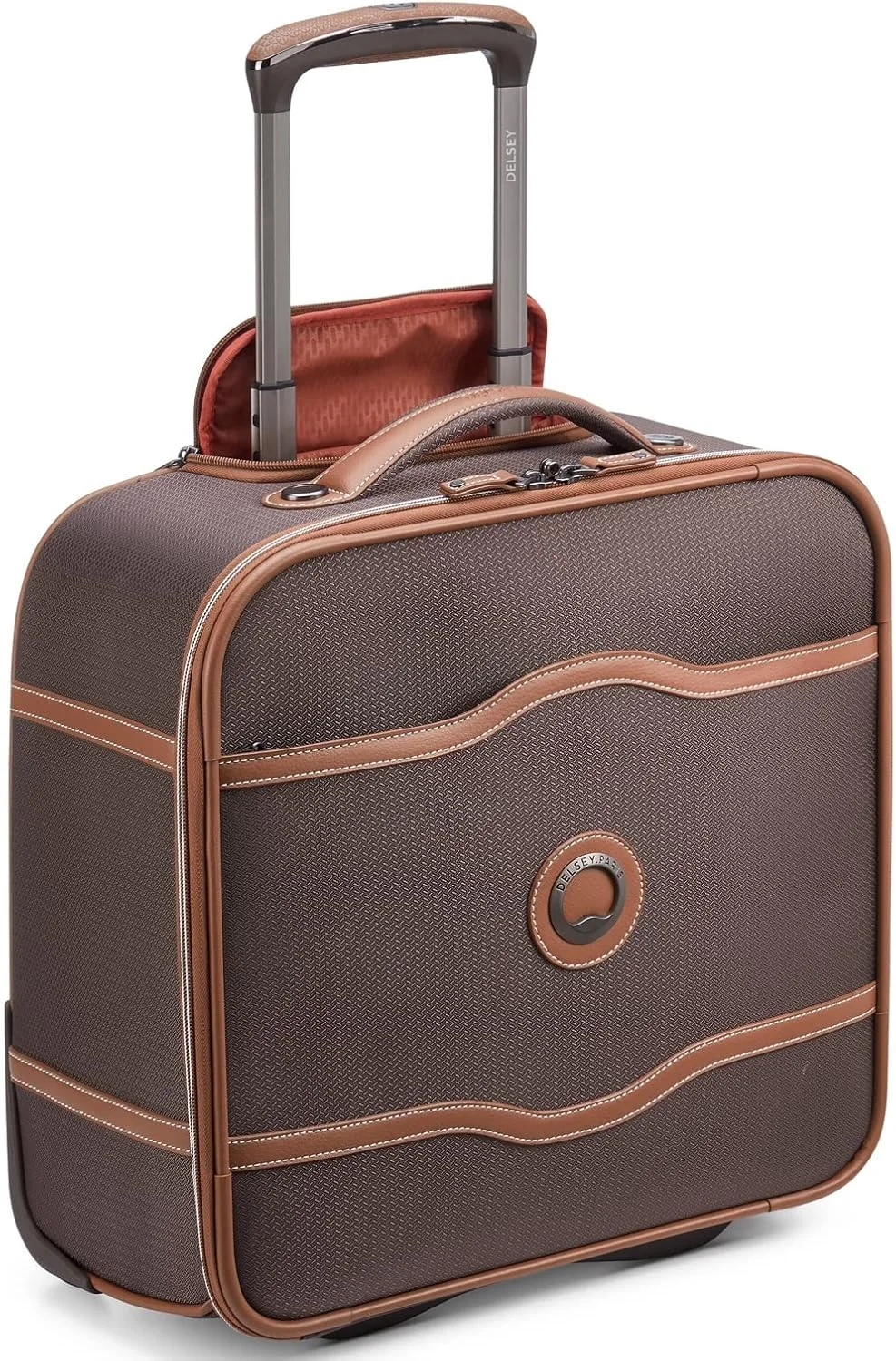 چمدان زیر صندلی دولسی پاریس مدل Chatelet 2.0 Softside با 2 چرخ، قهوه ای، سایز کابین 16 اینچ، چرخ دار