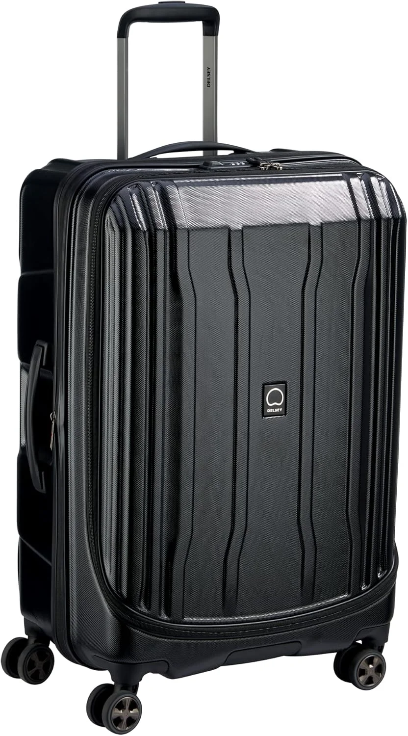 چمدان چرخ‌دار دلسی کروز 2.0 سایز 70 سانتی‌متر، بدنه سخت، 4 چرخ دوبل، مناسب برای حمل بار، مشکی - 00207982000