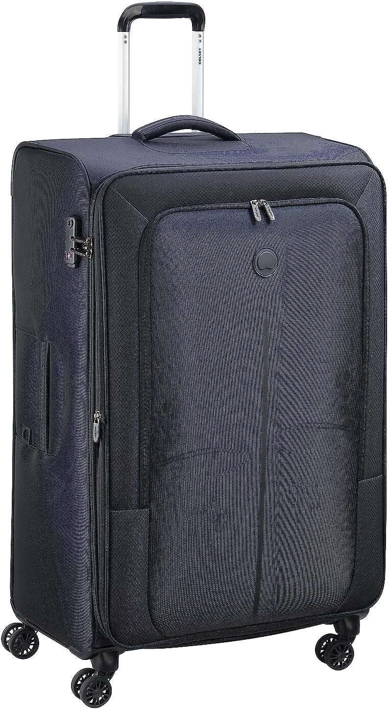 چمدان چرخ‌دار نرم دلسه کاراکاس سایز ۸۲ سانتی‌متر، چهار چرخ دوبل، قابلیت افزایش حجم، مناسب برای سفرهای هوایی، مشکی - 00390783000E9