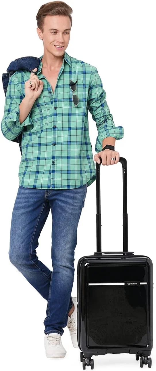 چمدان چرخشی سبک وزن کالوین کلاین مدل Black Rider با قفل TSA (سایز 20 اینچ)