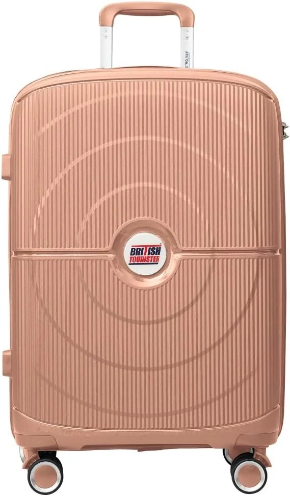 چمدان چرخدار کوچک پلی پروپیلن سایز کابین ۲۰ اینچ شامپاینی