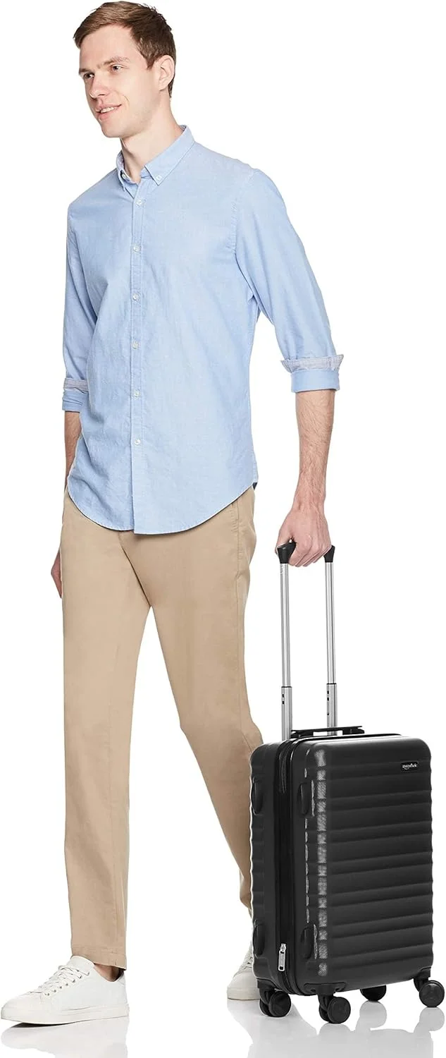 چمدان چرخ دار سخت آمازون بیسیکس - 18 اینچ (جنس: ABS)، مشکی