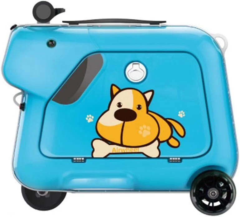 چمدان برقی کودکانه Airwheel SQ3 - آبی | چمدان مسافرتی جمع و جور 15 لیتری، اسکوتر چمدان برقی موتوری برای سفر راحت و سریع با باتری قابل جابجایی | نمایندگی رسمی در امارات