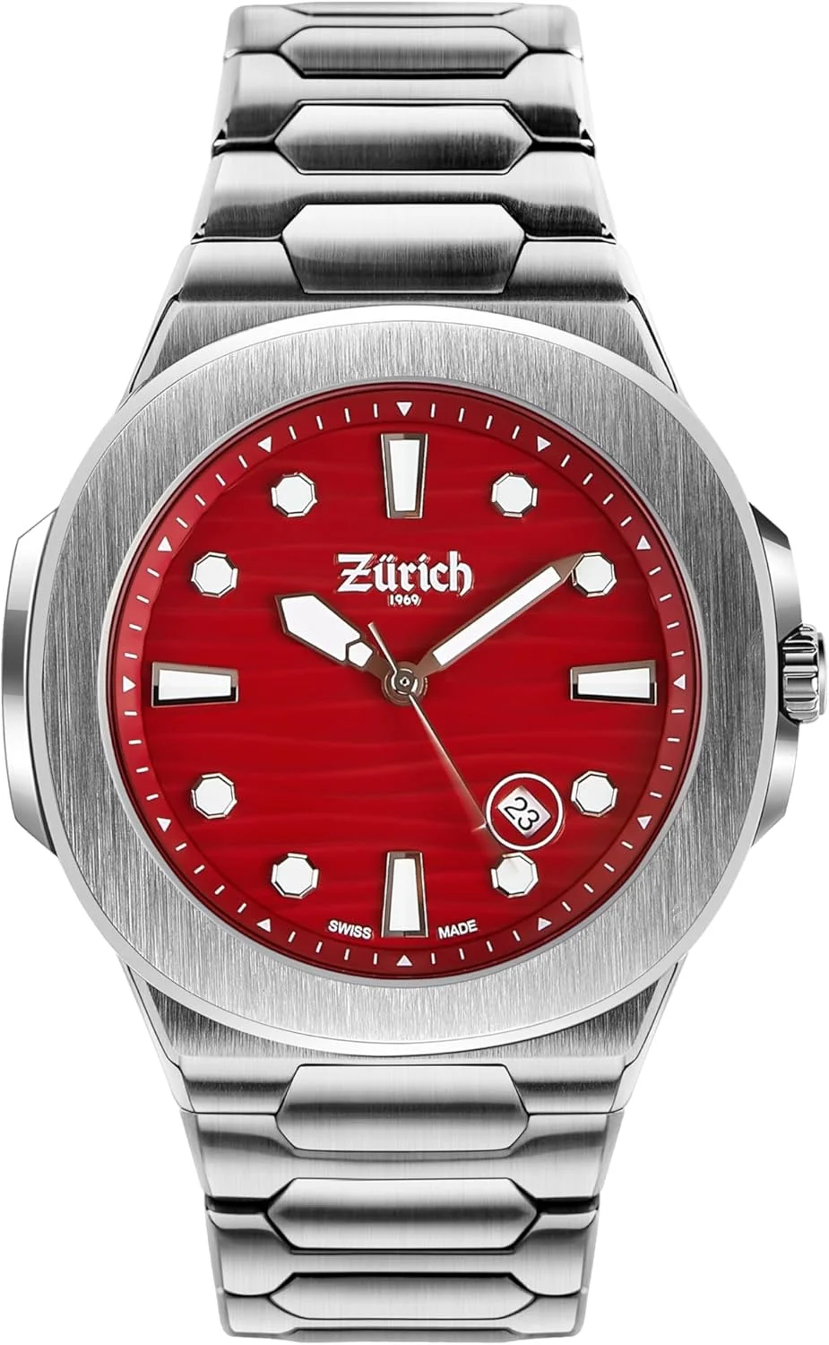 ساعت مچی کوارتز استیل ضد زنگ Zurich Daydate با صفحه یاقوتی، سایز 40 میلی‌متر، مدل Z1.432.40.1.8
