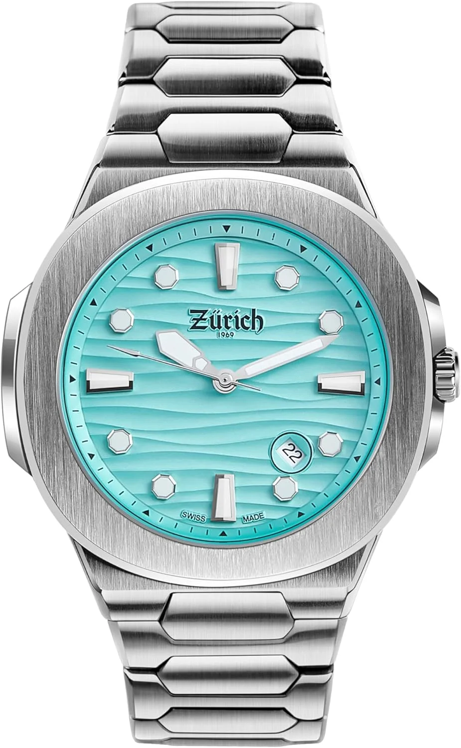 ساعت مچی کوارتز استیل ضد زنگ زوریخ Daydate Tiffany مدل 40 میلی متری Z1.432.40.1.2