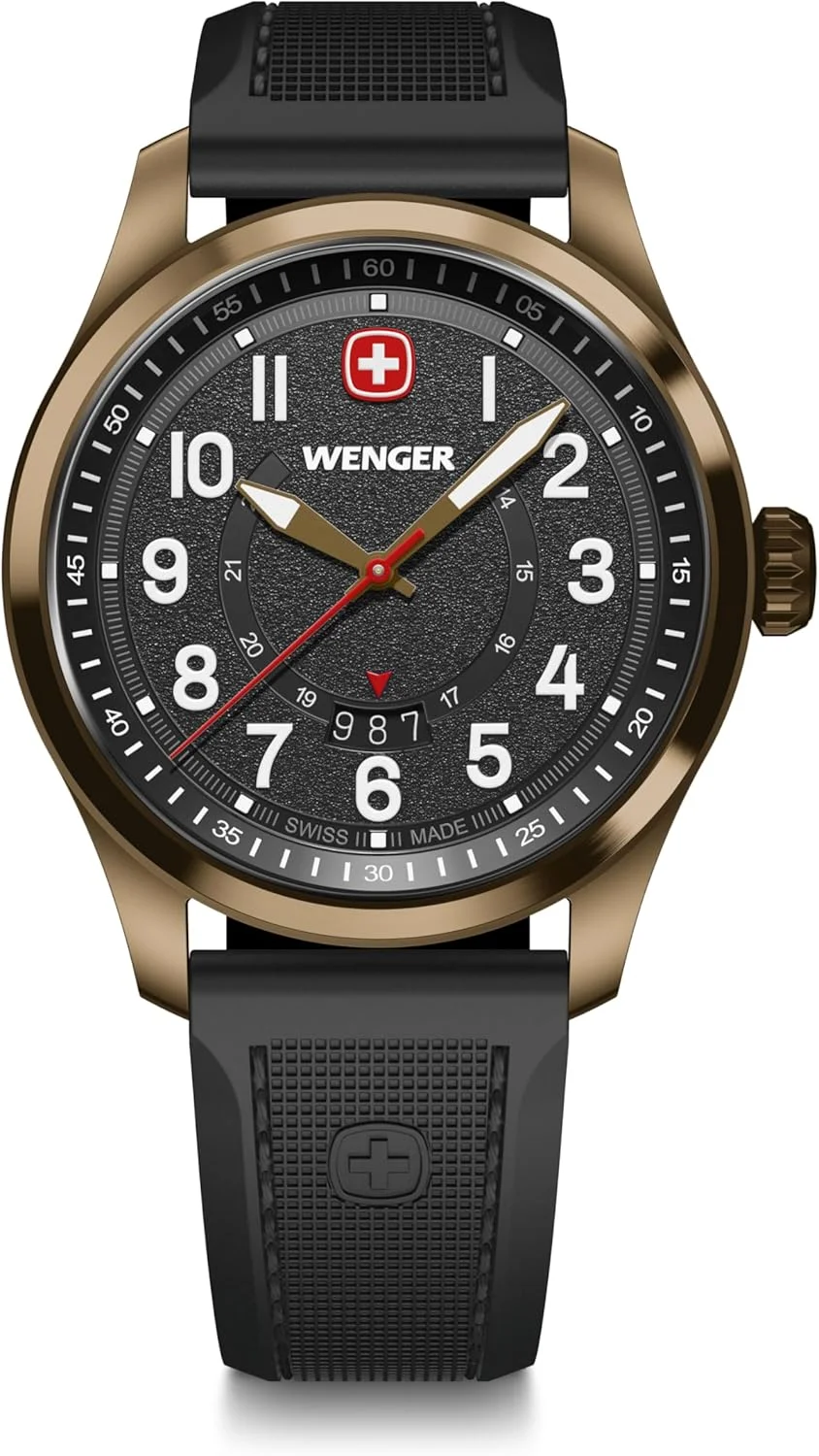 ساعت مچی مردانه WENGER Terragraph، آنالوگ کوارتز، ضد آب تا 100 متر، Ø 43 میلی متر، ساخت سوئیس