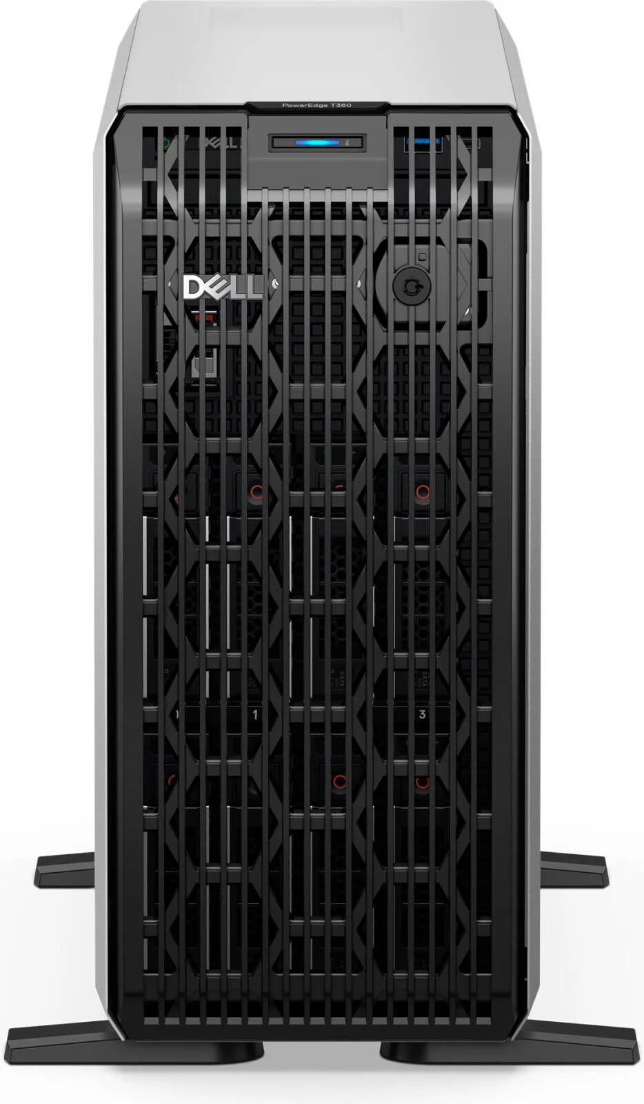 سرور ایستاده دل PowerEdge T360، شاسی 3.5 اینچی با قابلیت نصب 8 هارد دیسک Hot Plug، پردازنده Intel Xeon E-2486، رم 32 گیگابایتی، 1.92 ترابایت SSD + 4 ترابایت HDD، آداپتور PERC H355، iDRAC9، Basic 16G، 2 عدد منبع تغذیه 600 واتی | PE-T360