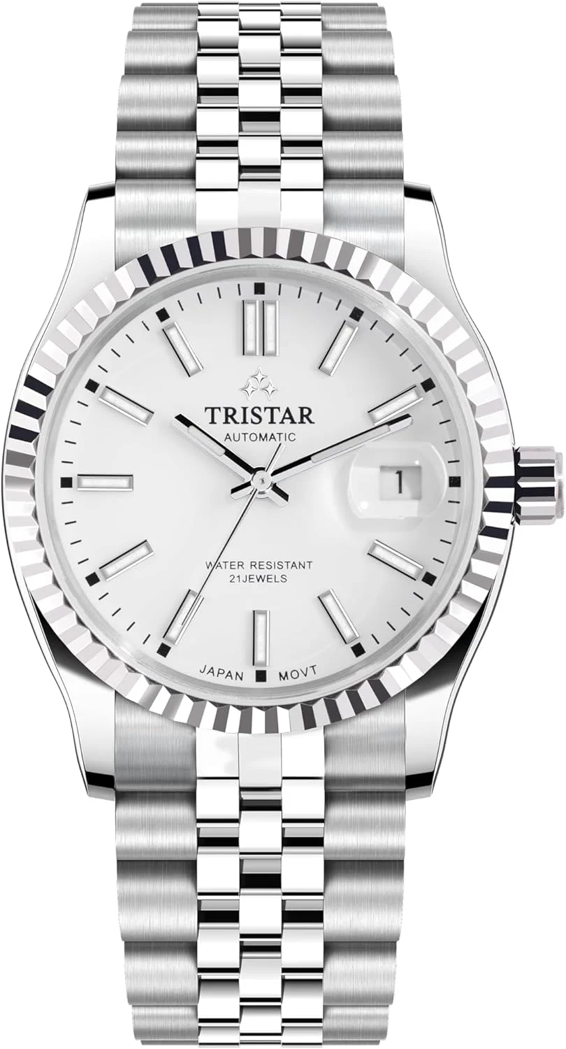 ساعت مچی اتوماتیک مردانه سری RD Tristar با صفحه سفید و بند استیل ضد زنگ