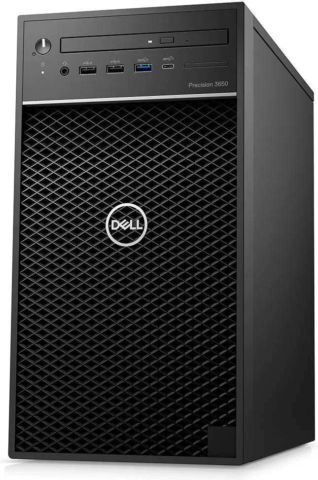 ایستگاه کاری Dell Precision T3650 Tower، پردازنده Intel Xeon W-1250، هارد دیسک 1 ترابایتی، 32 گیگابایت رم، کارت گرافیک یکپارچه Intel، ویندوز 11 پرو، DVD±RW 8x، مشکی | T3650