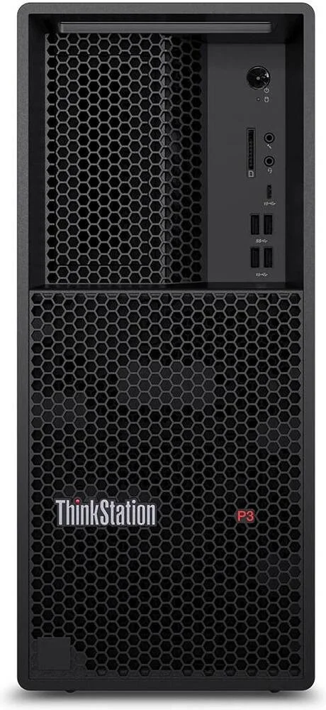 کامپیوتر رومیزی لنوو ThinkStation P3 Tower، پردازنده Intel Core i7-14700، رم 64 گیگابایتی، SSD 2 ترابایتی، گرافیک Intel UHD 770، کیبورد و ماوس سیمی انگلیسی/عربی، ویندوز 11 پرو، مشکی | 30GS00BDAX-64GB