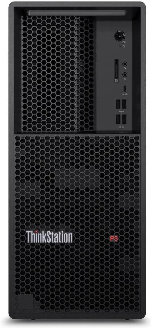 کامپیوتر رومیزی لنوو ThinkStation P3 Tower، پردازنده Intel Core i9-14900K، رم 32 گیگابایت، SSD 2 ترابایت، کارت گرافیک NVIDIA T1000 8GB، کیبورد و ماوس سیمی انگلیسی/عربی، ویندوز 11 پرو، مشکی