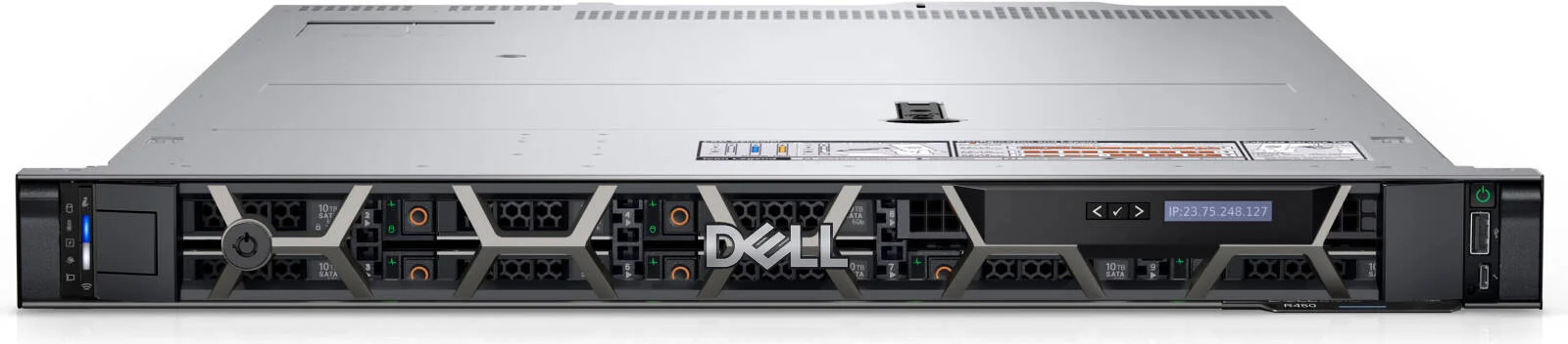 سرور رکمونت 1U دل PowerEdge R450، پردازنده Intel Xeon Silver 4310 2.1G، رم 32 گیگابایت RDIMM 3200MT/s، حافظه SSD 480 گیگابایت SATA، iDRAC9 Enterprise 15G، PERC H755 SAS Front، منبع تغذیه (1+1) 800W | R450