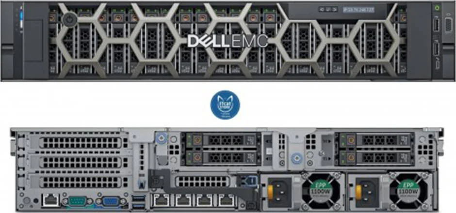 سرور رکمونت 2U دل PowerEdge R750xs، 2 پردازنده Intel Xeon Silver 4310 2.10 گیگاهرتز، 96 گیگابایت رم (6 x 16GB) RDIMM، 2 هارد 1 ترابایتی SATA 7.2K 3.5 اینچ 6 گیگابیت بر ثانیه، 2 اس اس دی 960 گیگابایتی SAS 512 2.5 اینچ، منبع تغذیه 750 وات، شاسی تا 8 هارد دیسک 3.5 اینچی | R750XSD