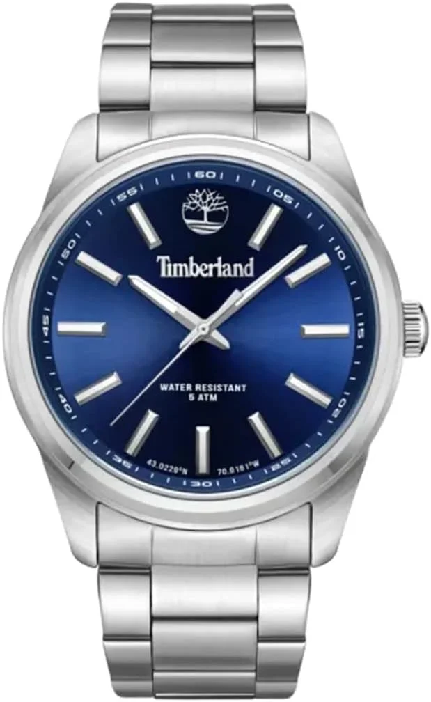 ساعت مچی عقربه ای کوارتز унисекс Timberland TDWGG0010805 با بند استیل ضد زنگ، نقره ای، دستبندی