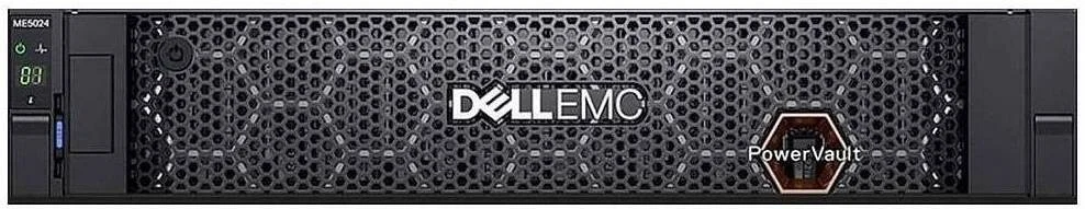 آرایه ذخیره سازی Dell PowerVault ME5024، ریل های رک 2U، کنترلر دوگانه 8 پورت 10Gb iSCSI Base-T، 53.76 ترابایت (7x 7.68 ترابایت) SAS SSD، منبع تغذیه 580W افزونه | PV-ME5024