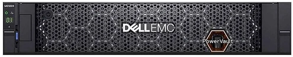 آرایه ذخیره سازی Dell PowerVault ME5024، ریل های رک 2U، کنترلر دوگانه 8 پورت 32 گیگابایتی FC Type-B، هارد دیسک 28.8 ترابایتی SAS، 8x SFP، FC16، اپتیک و کابل 16 گیگابایتی، منبع تغذیه 580 واتی | PV-ME5024