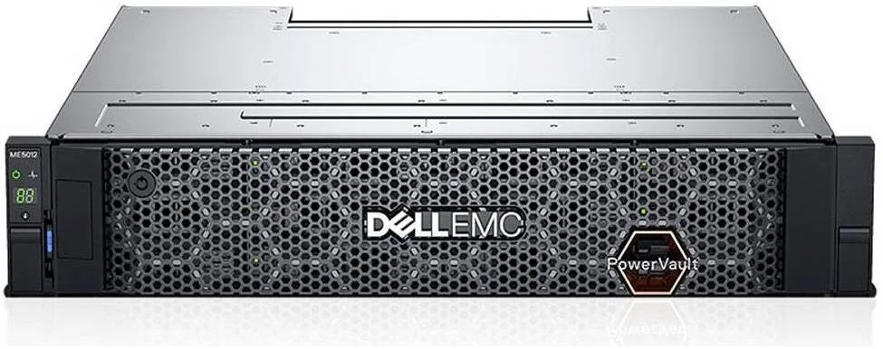 آرایه ذخیره سازی Dell PowerVault ME5024، ریل های رک 2U، کنترلر دوگانه 8 پورت 32 گیگابایتی FC Type-B، هارد دیسک 28.8 ترابایتی SAS، 8x SFP، FC16، اپتیک و کابل 16 گیگابایتی، منبع تغذیه 580 واتی | PV-ME5024