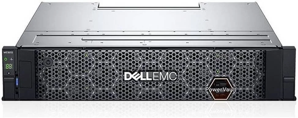 آرایه ذخیره سازی Dell PowerVault ME5024، ریل های رک 2U، کنترلر دوگانه 8 پورت 10Gb iSCSI Base-T، 53.76 ترابایت (7x 7.68 ترابایت) SAS SSD، منبع تغذیه 580W افزونه | PV-ME5024