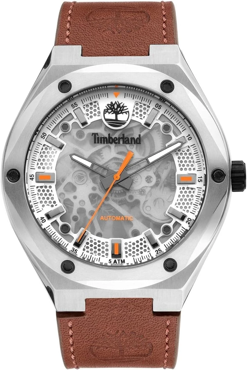 ساعت آنالوگ مردانه Timberland Outdoor Seeker با بند چرمی قهوه ای - 5 Atm- 44.5 MM - TDWGE2101202
