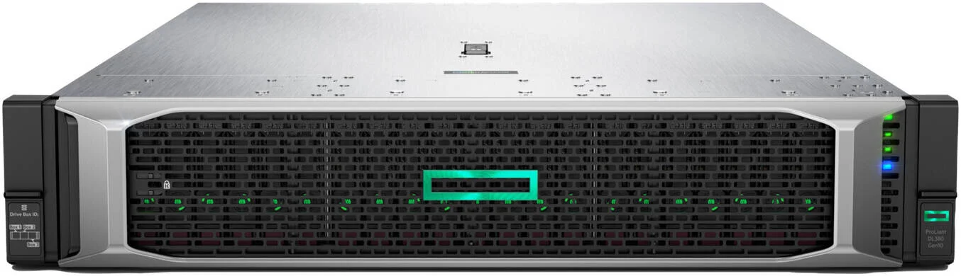 سرور رکمونت 2U اچ پی ای ProLiant DL380 Gen10، دو عدد پردازنده Intel Xeon Silver 4210R 2.4 گیگاهرتز، 128 گیگابایت رم PC4 DDR4 RDIMM، هشت عدد SSD 960GB SATA اچ پی ای، Smart Array P408i-a SR، آداپتور اترنت 4 پورت 1 گیگابیتی، 2 عدد منبع تغذیه 800 وات | DL380