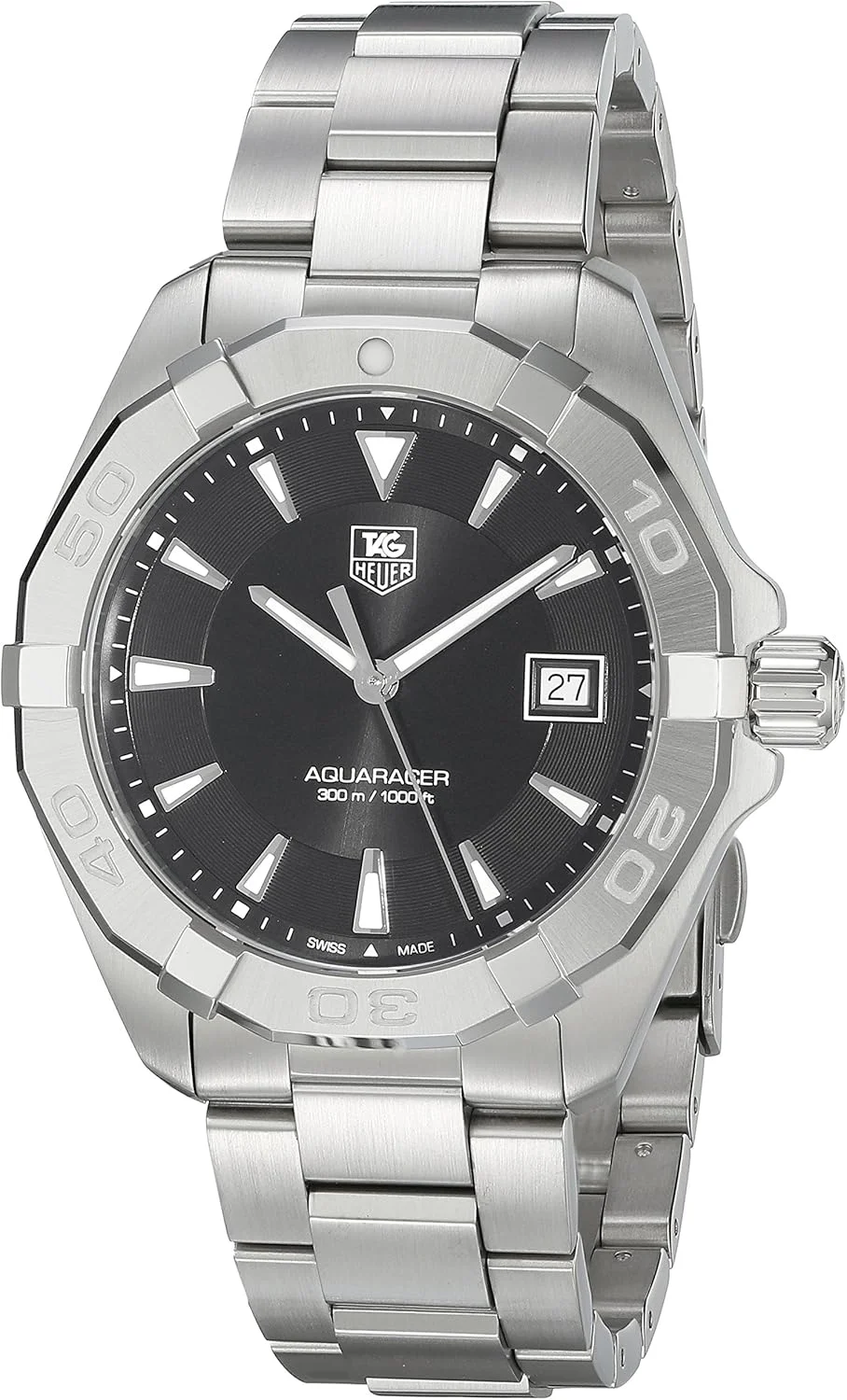ساعت مچی مردانه تگ هویر 'Aquaracer' کوارتز استیل ضد زنگ، رنگ: نقره‌ای (مدل: WAY1110.BA0928)