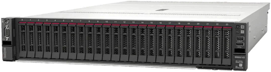 سرور رکمونت 2U لنوو ThinkSystem SR650 V2، پردازنده Intel Xeon Silver 4310 3.3GHz، رم 32GB، آداپتور 940-8i 4GB Flash PCIe 12Gb، منبع تغذیه 1100W | 7Z73A0AGEA