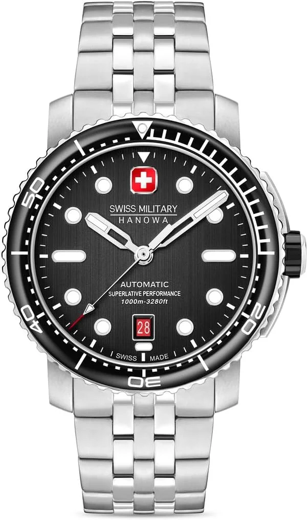 ساعت مچی مردانه اتوماتیک Swiss Military Hanowa Maitre PLONGEUR با شیشه سافایر و 2 بند